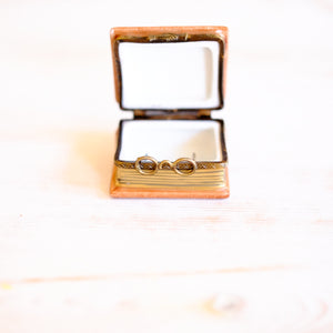 Limoges Book Trinket Box with Glasses