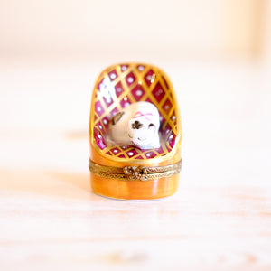 Limoges Cat in Chair Trinket Box
