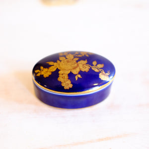 Vintage Limoges Cobalt Trinket Box