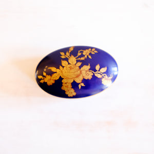 Vintage Limoges Cobalt Trinket Box