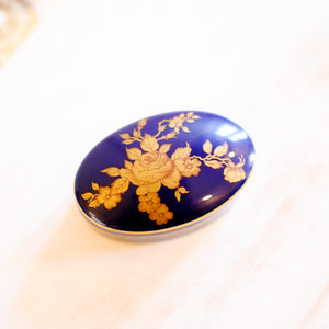 Vintage Limoges Cobalt Trinket Box