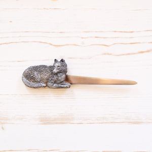 Vintage Letter Opener Letter Opener Antique Item Pewter Wolf 