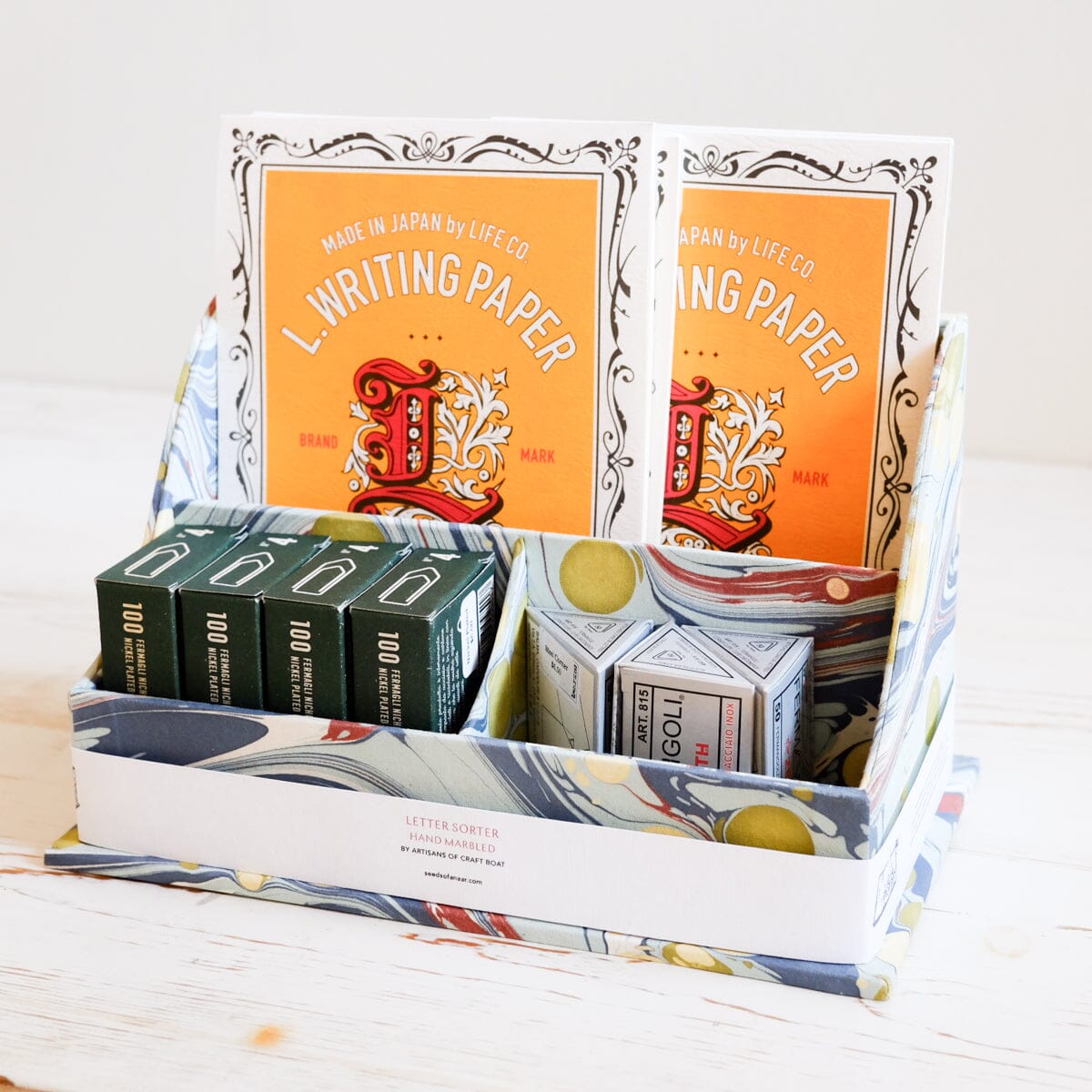 Hand-Marbled Letter Sorter Letter Sorter Seeds of Anaar 