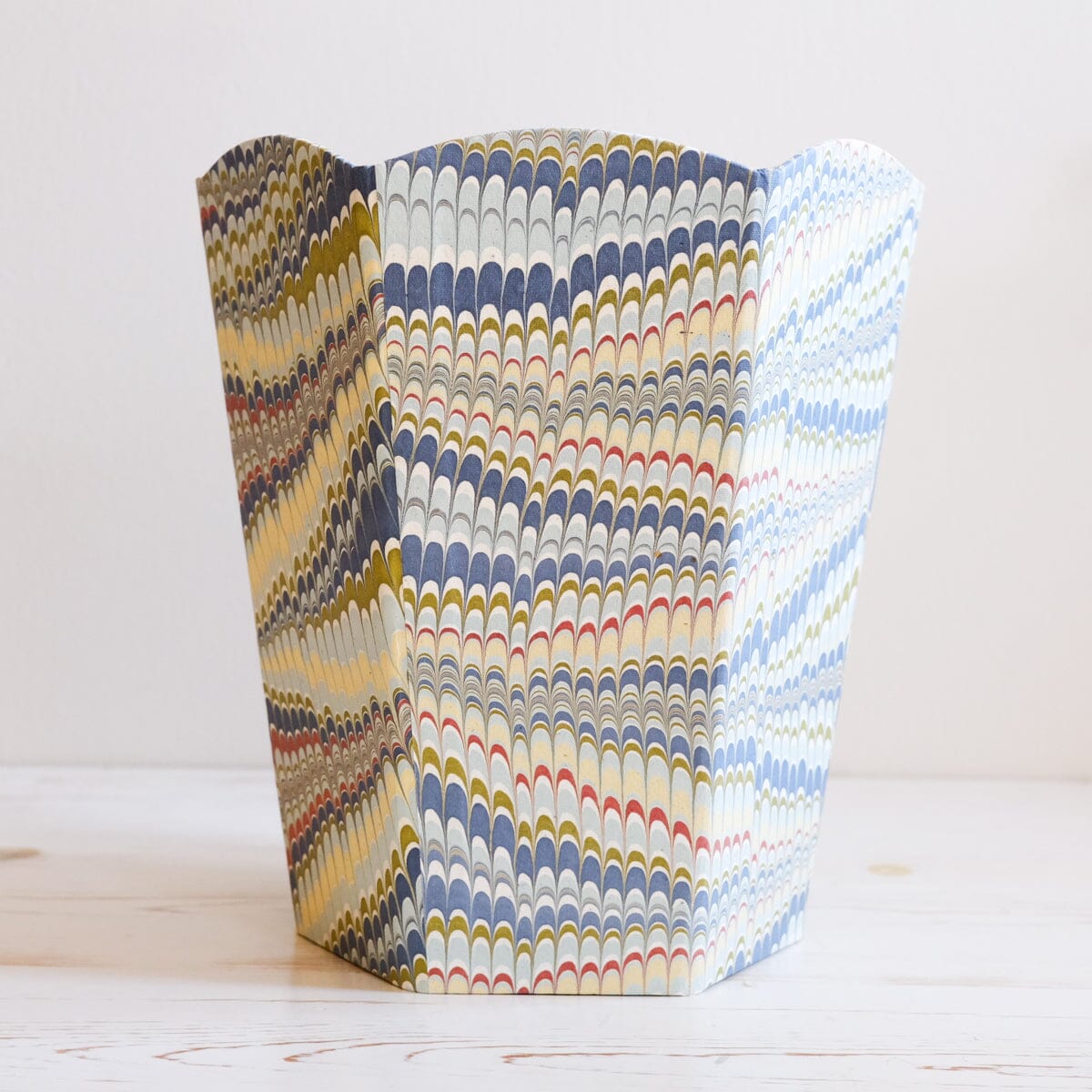 Hand Marbled Scalloped Basket Basket Papillon Press 