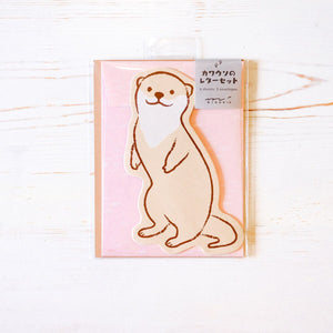 Die Cut Animal Letter Set Writing Stationery Midori Otter 