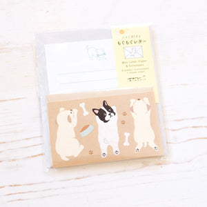 Mini Letter Set with Stickers Writing Stationery Midori Hungry Dog 