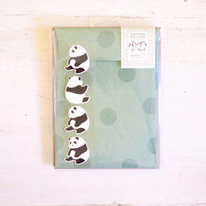 Letter Set with Stickers Writing Stationery Midori Panda 