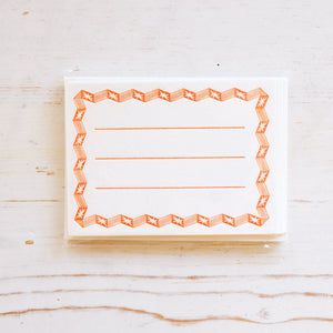 Mini Letterpress Notecard Set Note Card Papillon Press Orange 