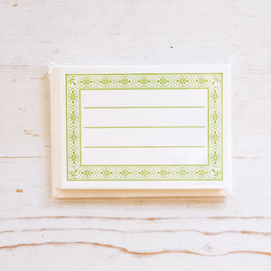 Mini Letterpress Notecard Set Note Card Papillon Press Lime 