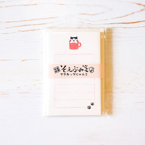 Mino Washi Mini Letter Set Note Card Furukawa Shiko Cat Mug Cup 