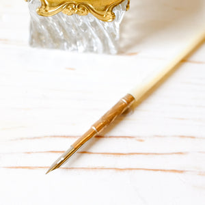 Antique Glass Inkwell with Dip Pen