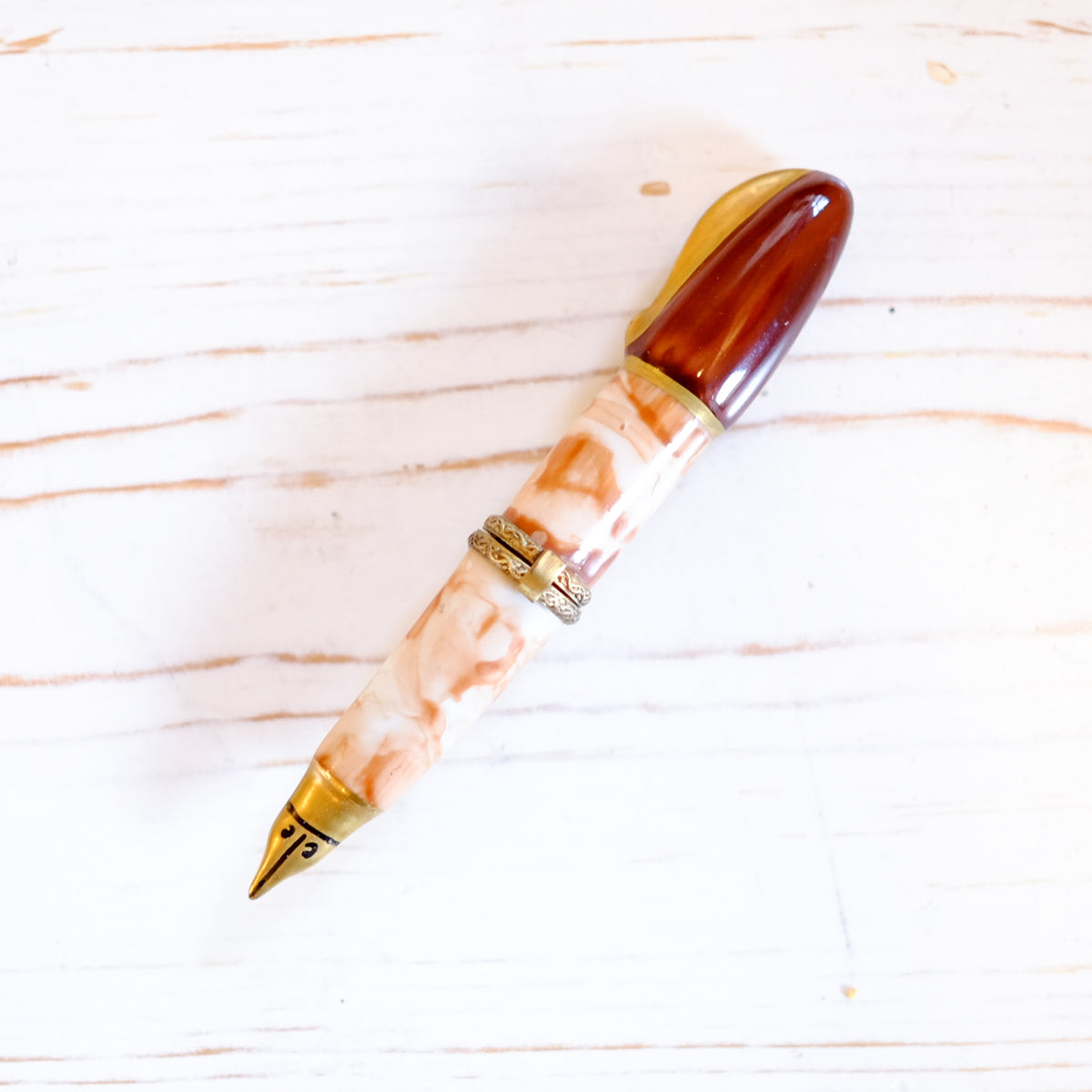 Limoges Fountain Pen Trinket Box
