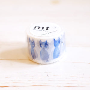 mt Washi Tape Washi Tape mt Mina Perhonen Kuro-Neko Blue Cat: 35mm 