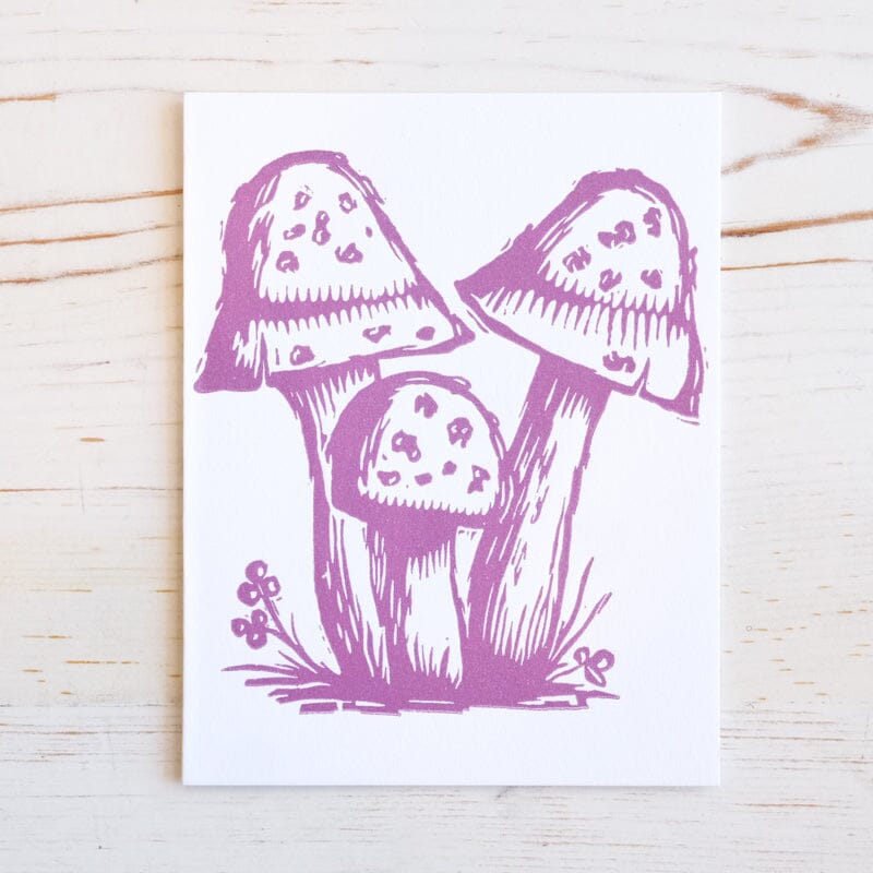 Mushroom Letterpress Greeting Card Greeting Card Papillon Press 