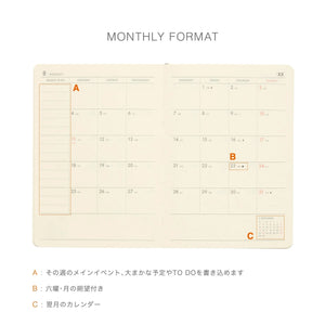 2027 Weekly Diary Poche A6 Block Planner Hightide 