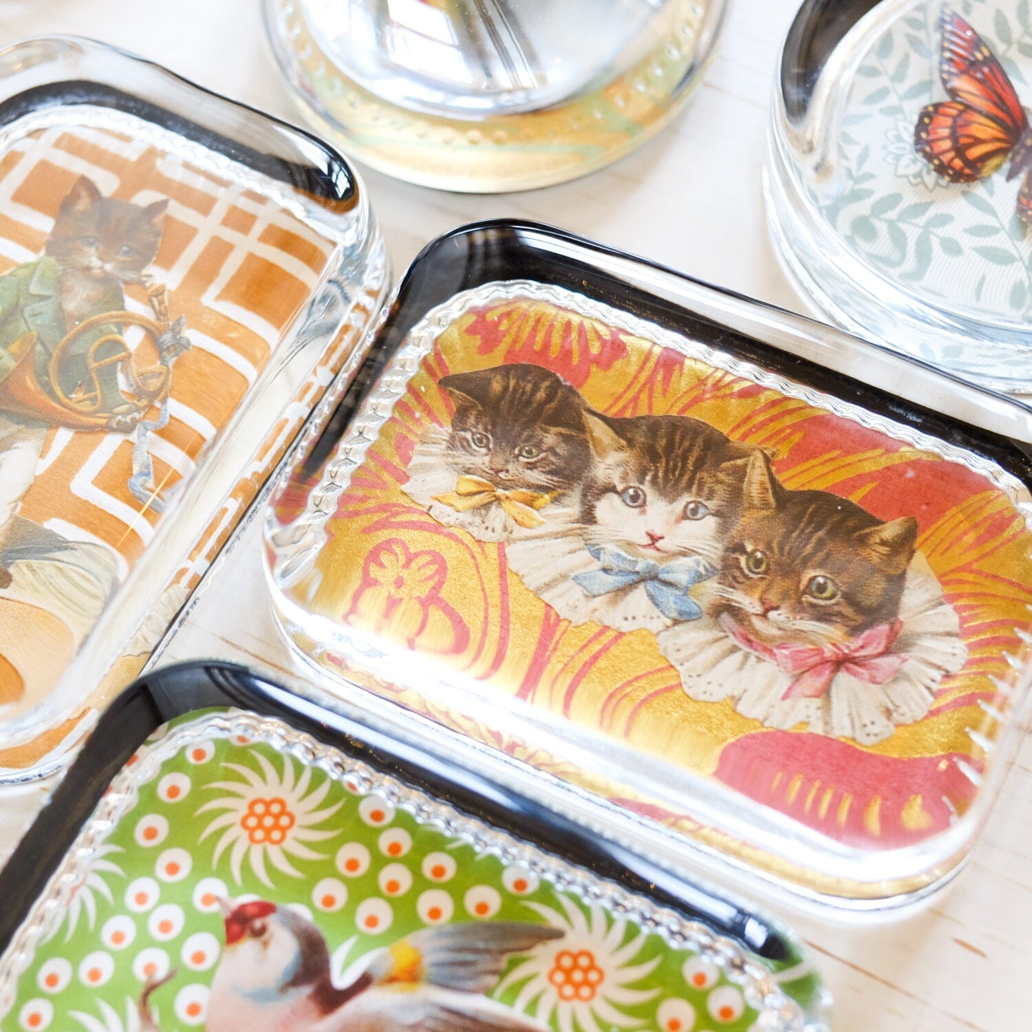 Glass Paperweight - Victorian Die Cut paperweight Papillon Press 