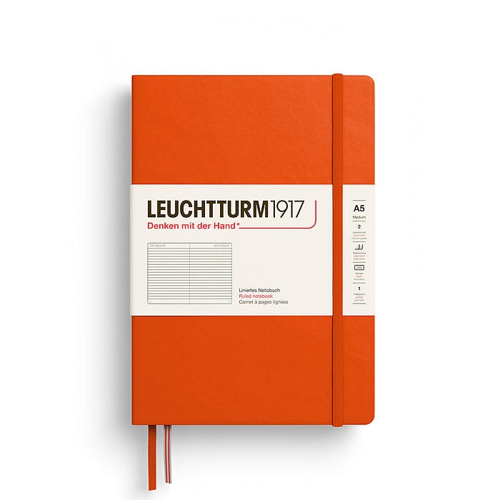 A5 Medium Notebook - Hardcover Notebook Leuchtturm1917 Pumpkin Lined 