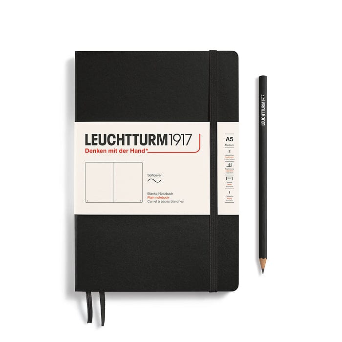 A5 Medium Notebook - Softcover Notebook Leuchtturm1917 Black Dotted 