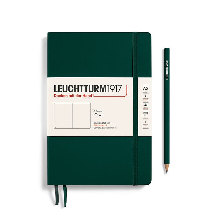 A5 Medium Notebook - Softcover Notebook Leuchtturm1917 Forest Green Blank 