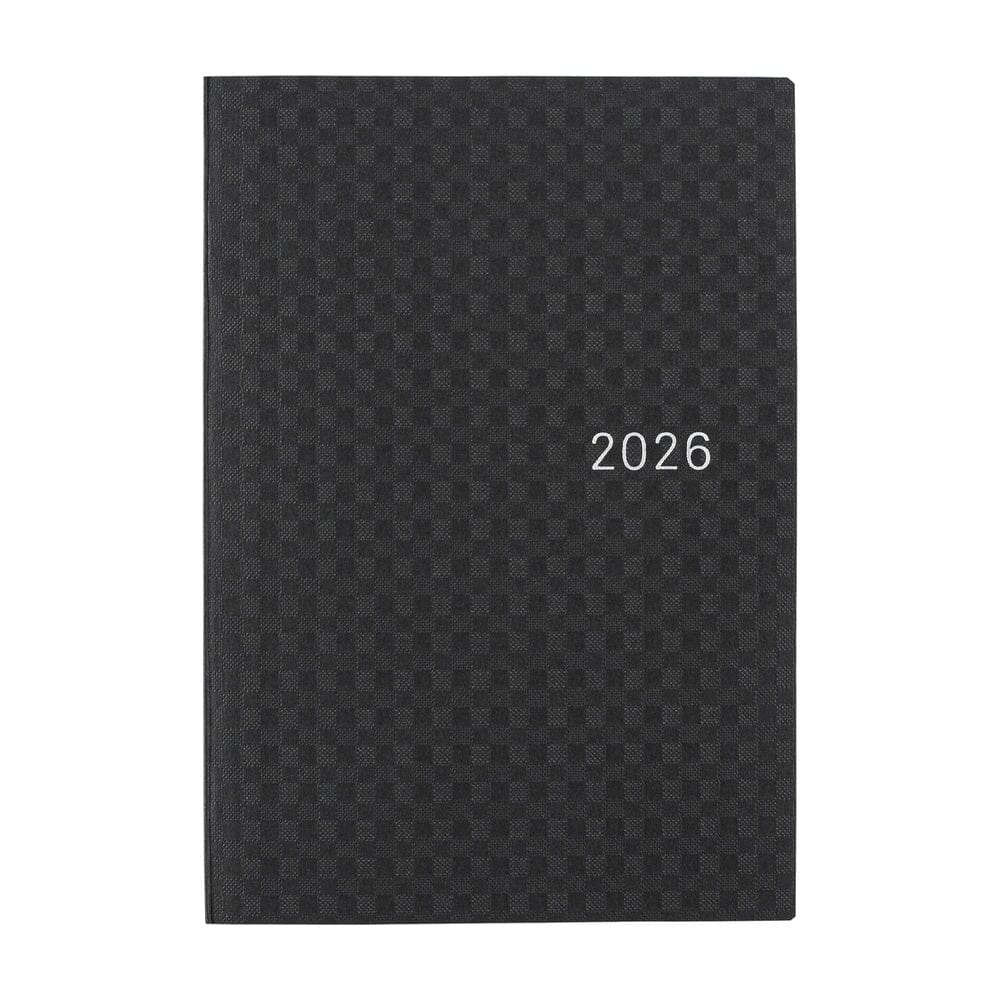 Hobonichi Techo 2026 HON A6: Paper Series: Black Gingham Planner Hobonichi 