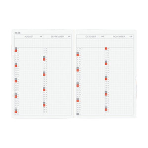 Hobonichi Techo 2026 HON A6: Paper Series: Black Gingham Planner Hobonichi 