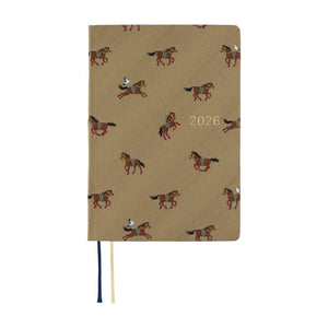 Hobonichi Techo 2026 HON A6: Bow & Tie: Galloping Horses Planner Hobonichi 