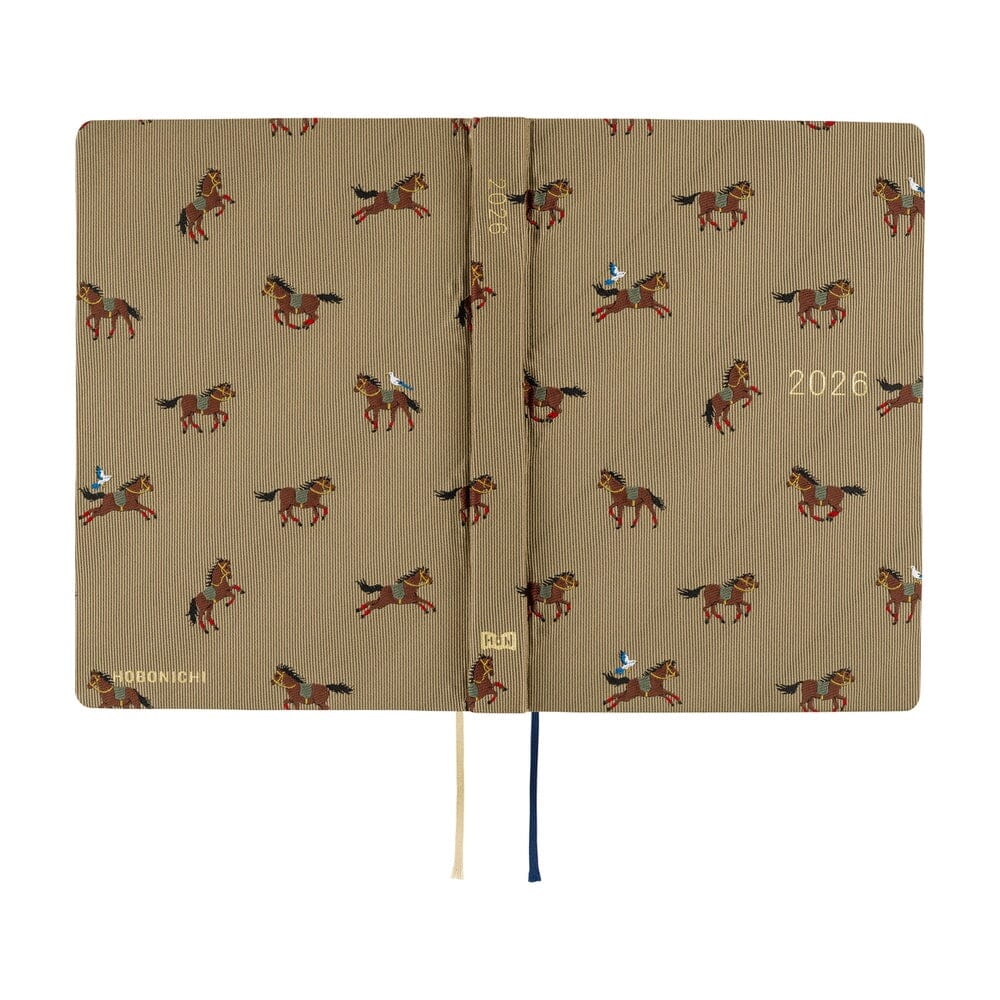 Hobonichi Techo 2026 HON A6: Bow & Tie: Galloping Horses Planner Hobonichi 