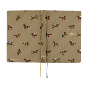 Hobonichi Techo 2026 HON A6: Bow & Tie: Galloping Horses Planner Hobonichi 