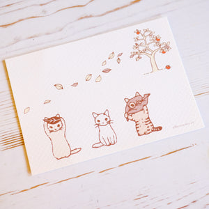 Pottering Cat Seasonal Postcard