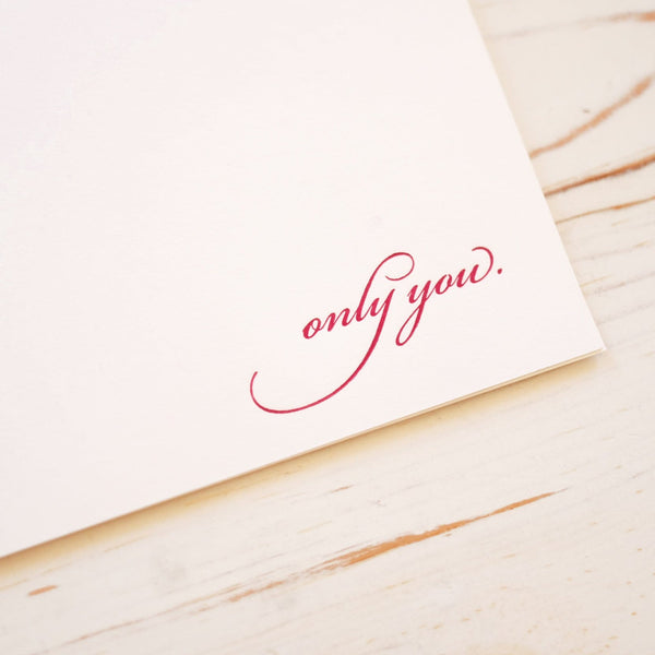 Letterpress Only You Greeting Card - Papillon Press