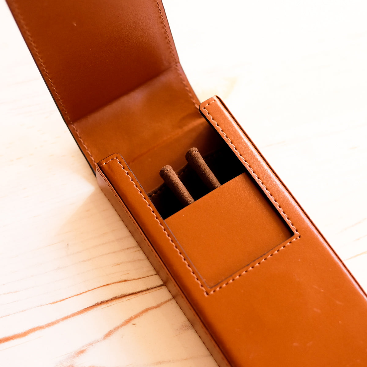 Leather Fountain Pen Case - Three Pens