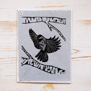 Chickadee Print Art Print Papillon Press Blue Gray 