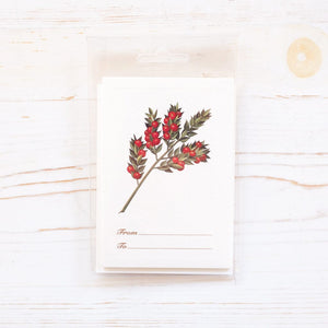 Holiday Gift Tag Sets Rossi 1931 Holly 
