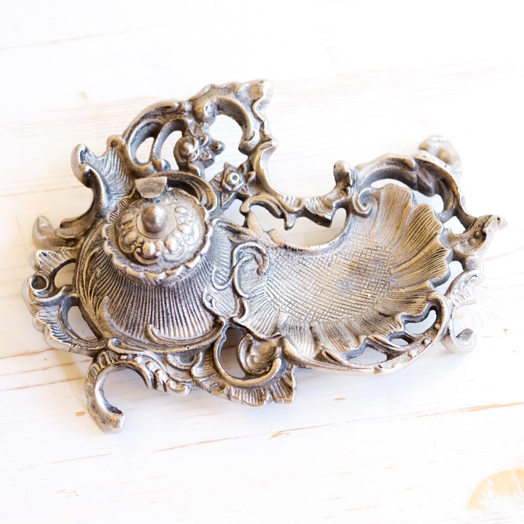 Art Nouveau Silver-Tone Inkwell Inkwell Antique Item 