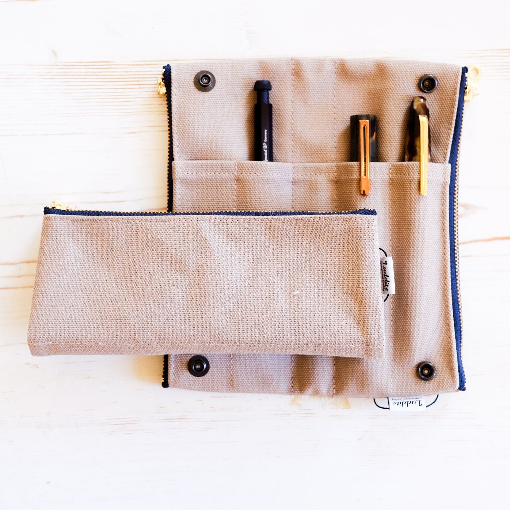Luddite Folding Pen Case Pen Case Luddite Greige 
