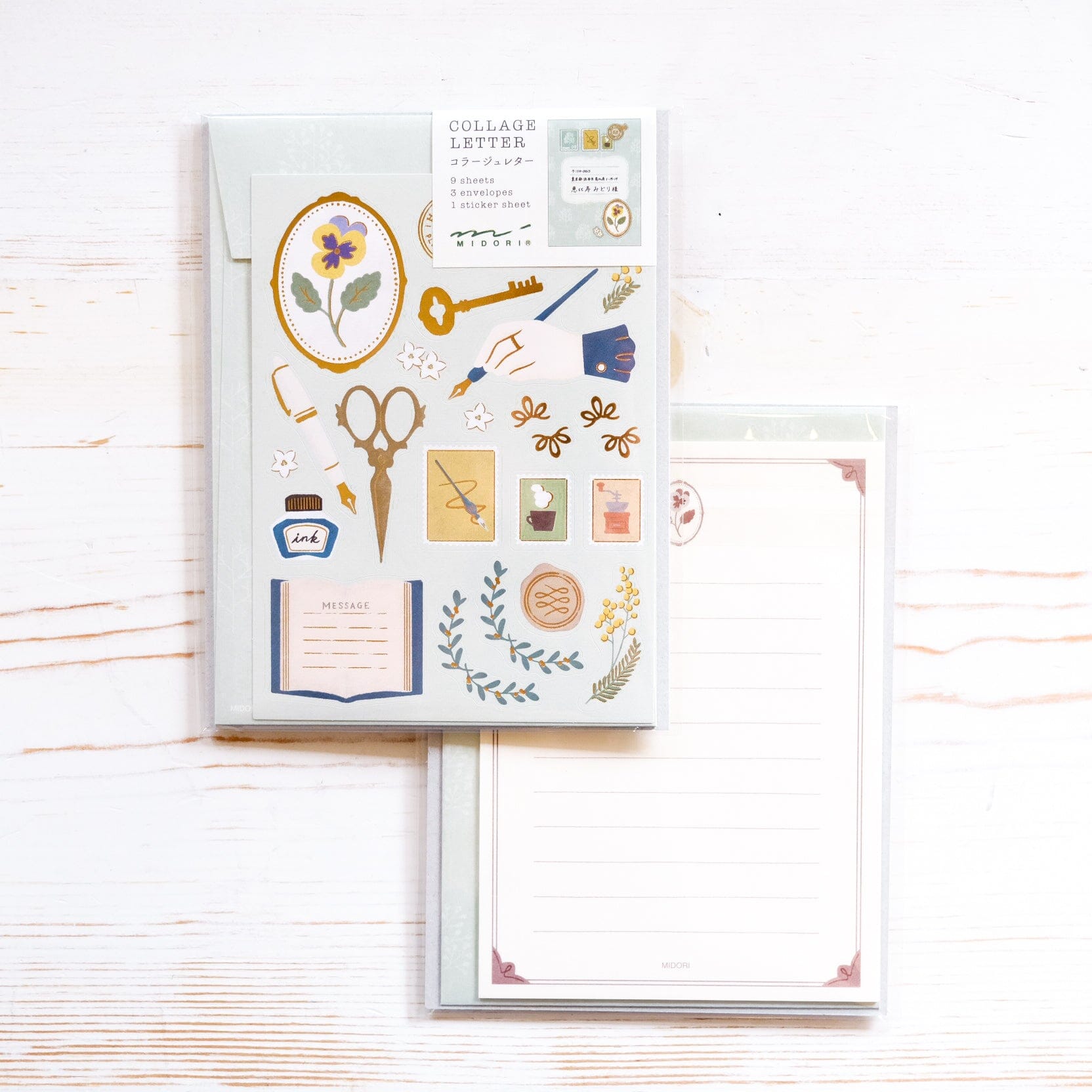 Midori Collage Letter Set Writing Stationery Midori Stationery 