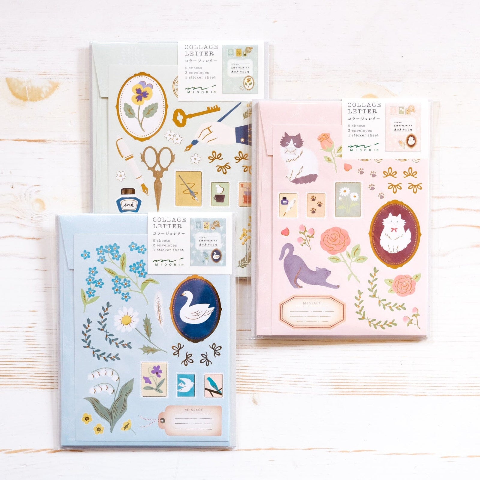 Midori Collage Letter Set Writing Stationery Midori 