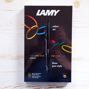 Safari Fountain Pen Multi-Ring Set Fountain Pen LAMY All Black - Fine Nib 