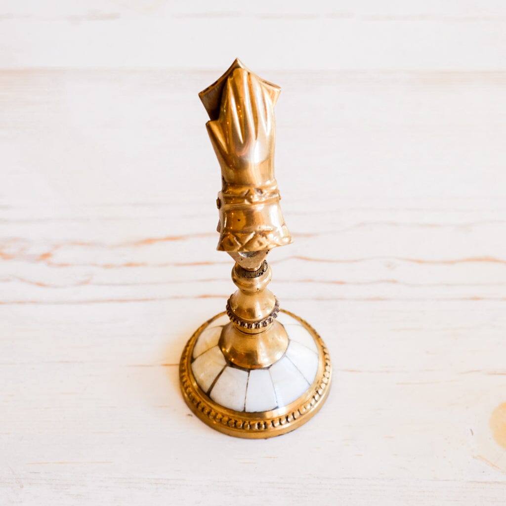 Mother of Pearl and Brass Hand Clip Clip Antique Item 