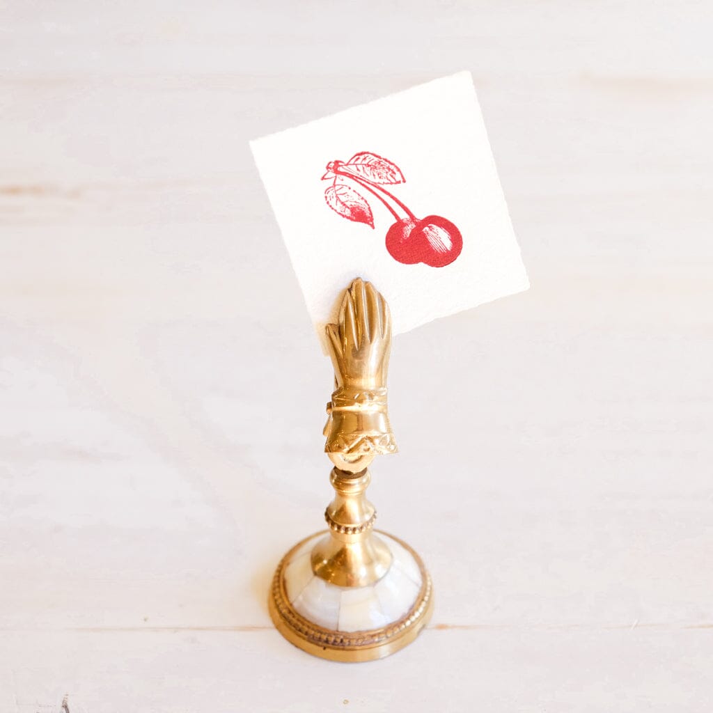 Mother of Pearl and Brass Hand Clip Clip Antique Item 