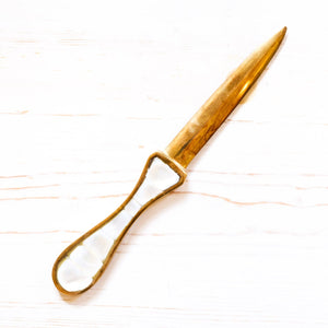 Vintage Letter Opener Letter Opener Antique Item Mother of Pearl - B 