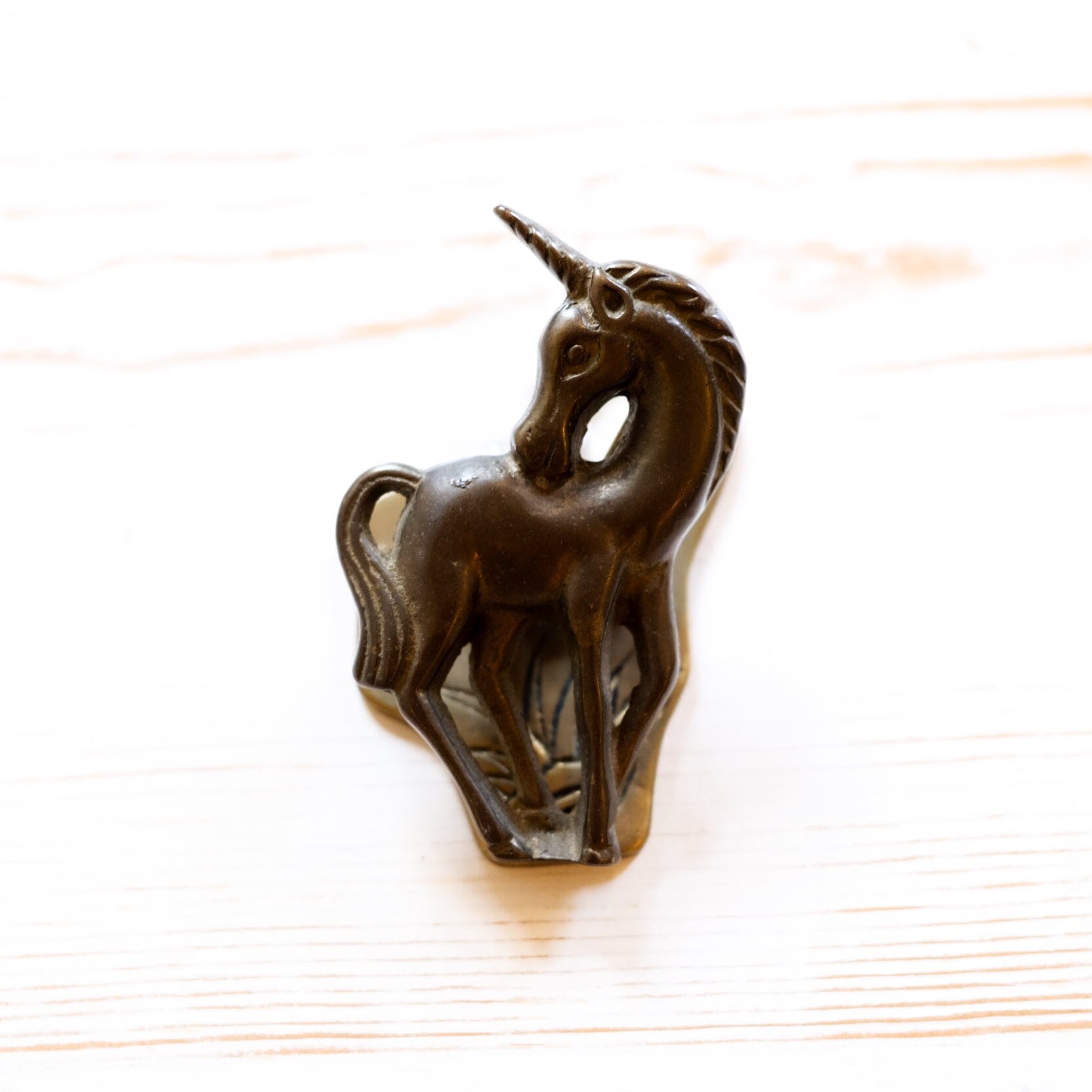 Antique Brass Clip home goods Antique Item Unicorn A 