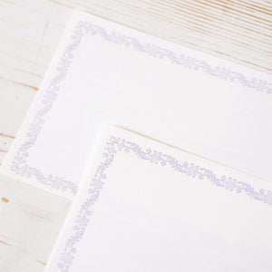 Letterpress Writing Stationery - Small Writing Stationery Papillon Press Lavender Floral 