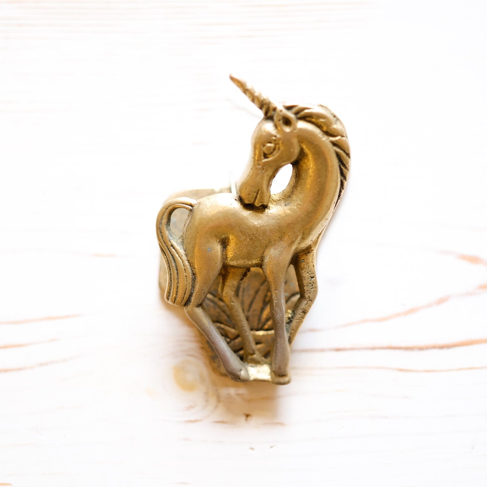 Antique Brass Clip home goods Antique Item Unicorn D 