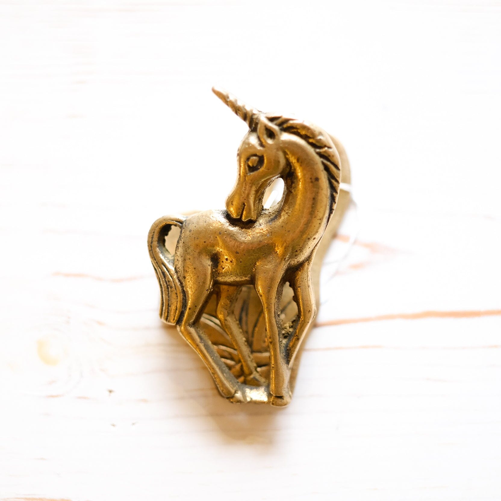 Antique Brass Clip home goods Antique Item Unicorn E 