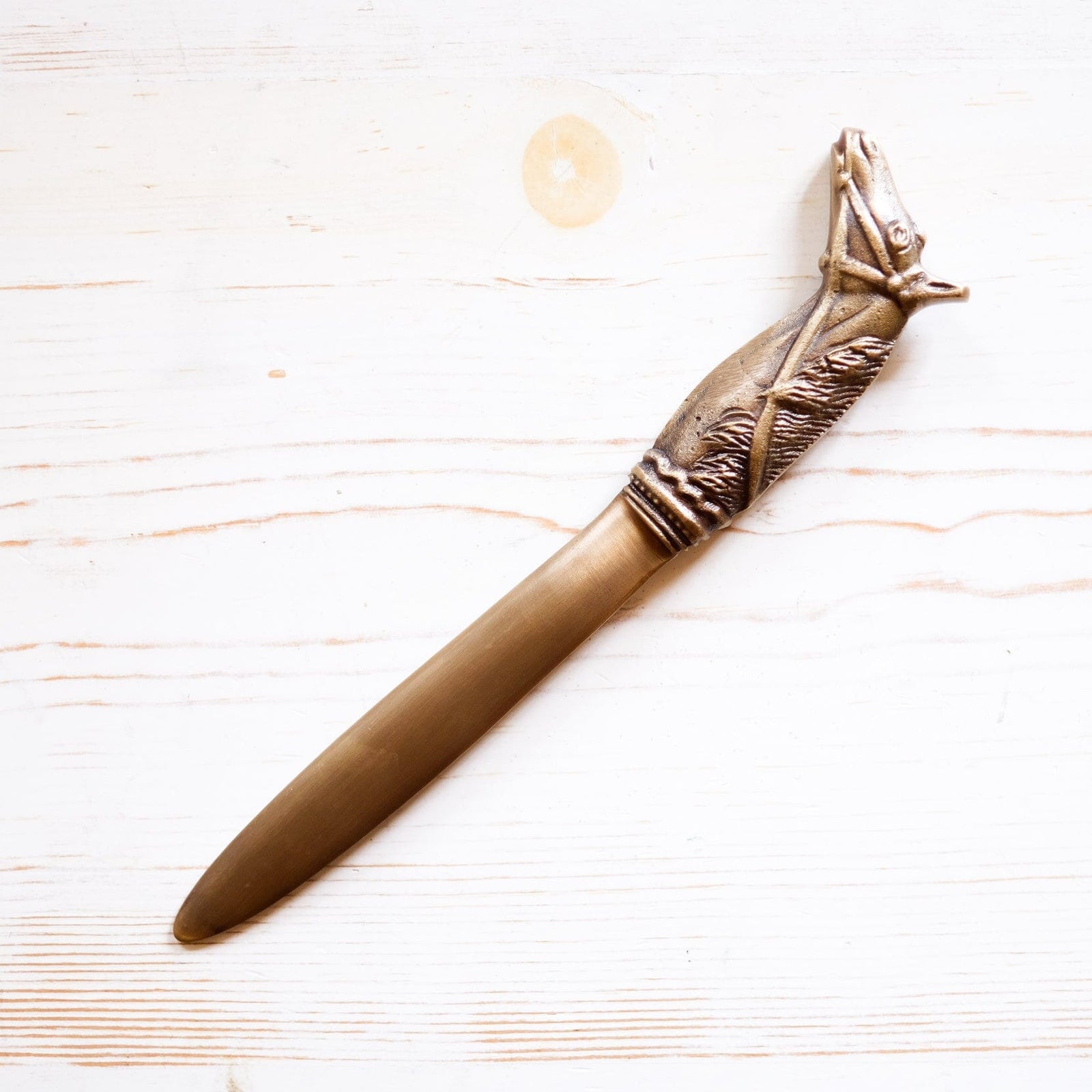 9" Solid Brass Antiqued Horsehead Letter Opener Letter Opener Madison Bay Co. 