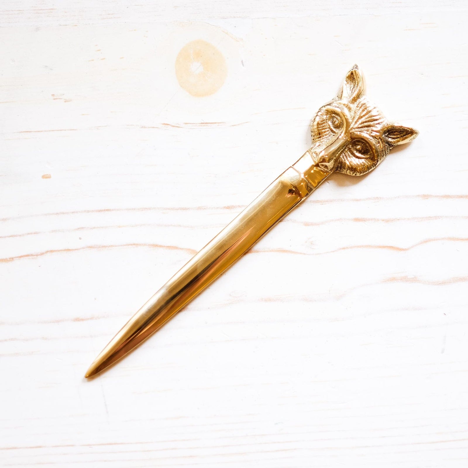 6-1/4" Solid Brass Fox Head Letter Opener Letter Opener Madison Bay Co. 