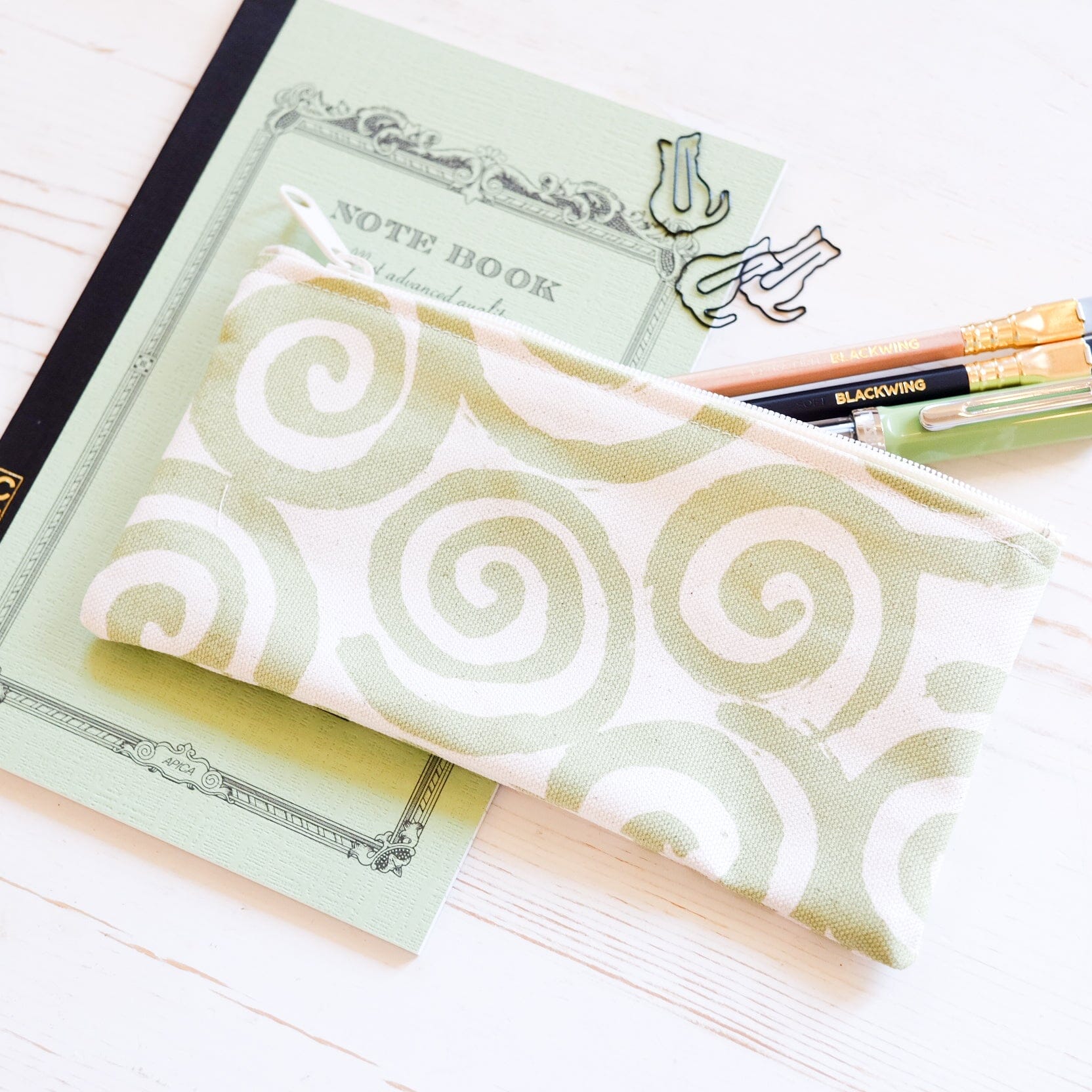 Pencil Case by LCQKS Pen Case LCQKS Pistachio Spiral 