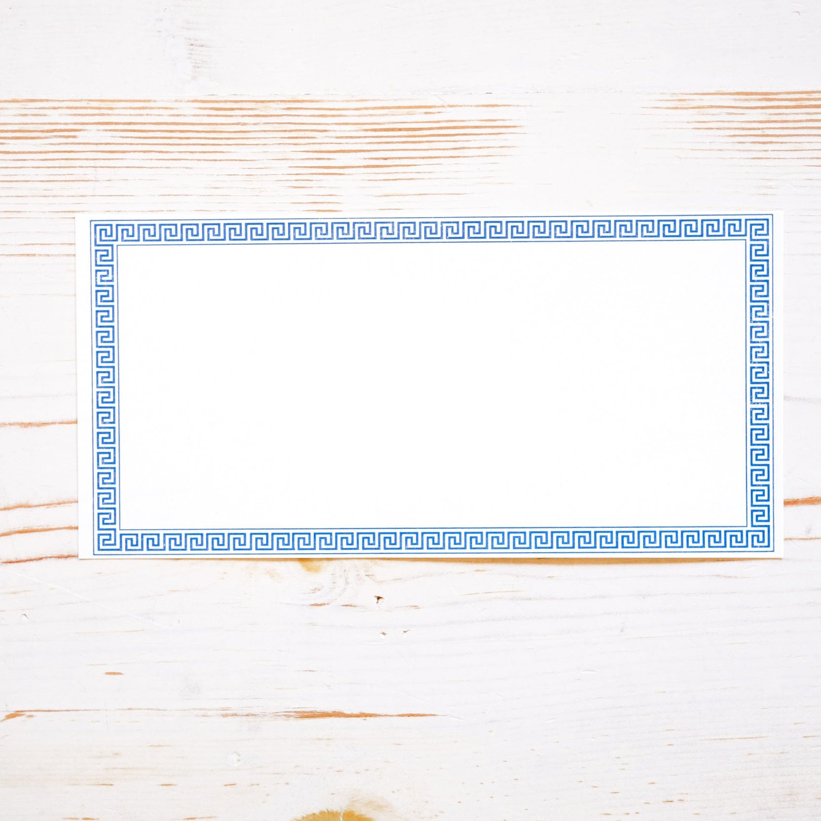 Letterpress Writing Stationery - Small Writing Stationery Papillon Press Blue Greek Keys 