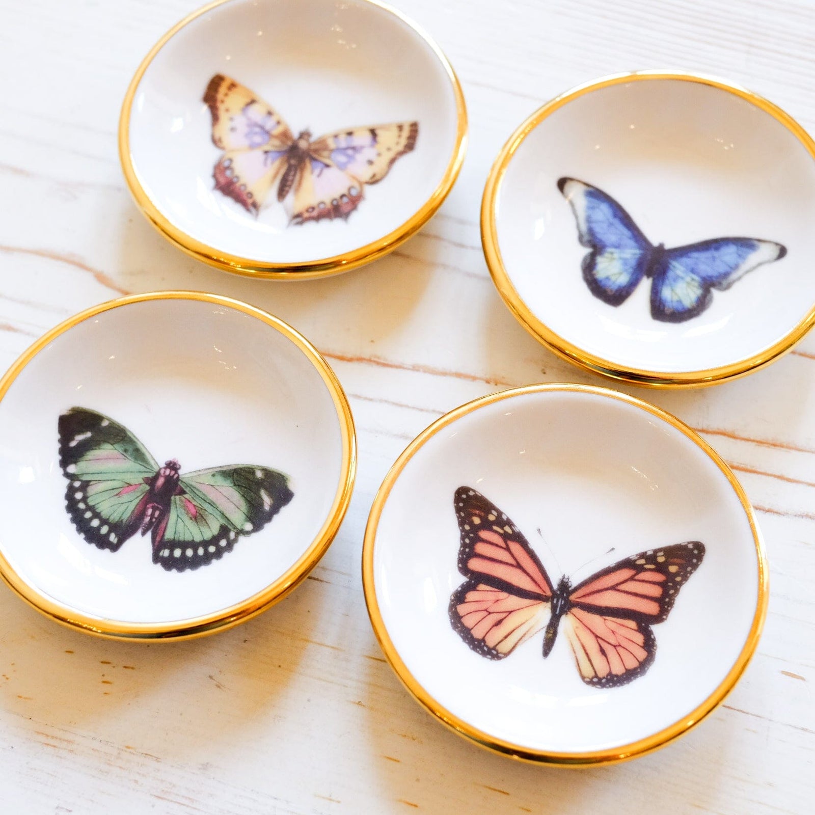 Butterfly Trinket Dish Tray Apricity Ceramics 
